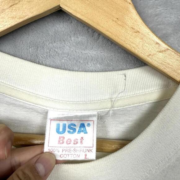 Vintage 1987 St. Maarten NA Fish Graphic T-Shirt L USA Made Single Stitch Ocean - Picture 4 of 10